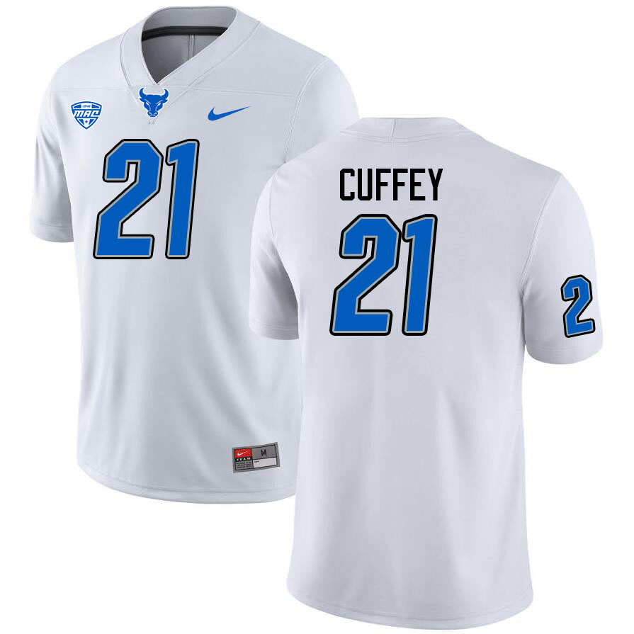 Buffalo Bulls #21 Demarco Cuffey College Football Jerseys Stitched Sale-White